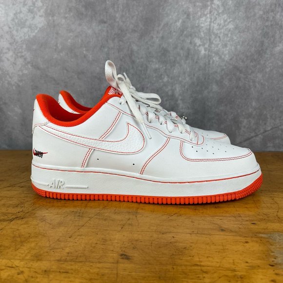 Nike Air Force 1 Low CT2585-100 Rucker Park White Team Orange Size 9.5 Sneakers